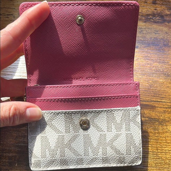 Michael Kors Fuchsia and Light Gray Card Holder - Picture 3 of 5
